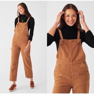 Faherty Corduroy Brown Tan Jumpsuit Overalls Women’s Small